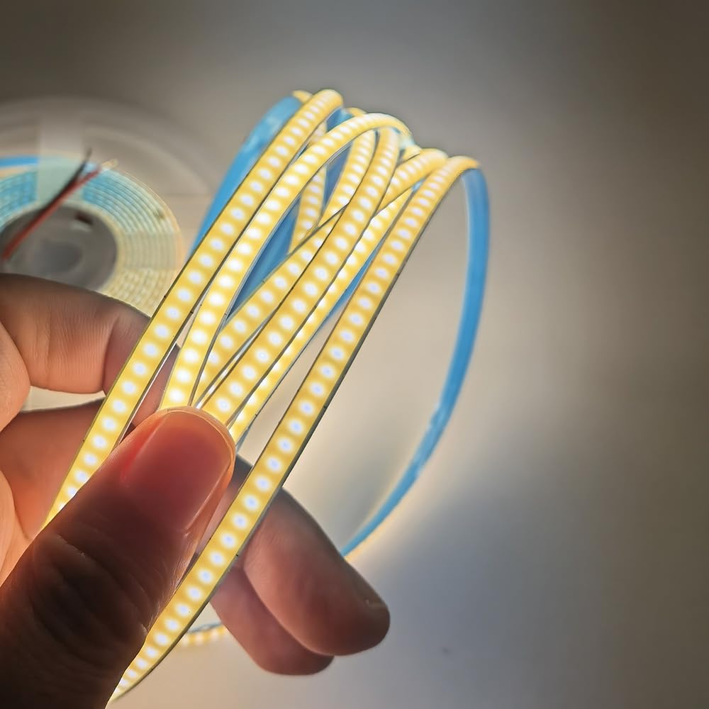 12V 24V COB Strip 3MM 8MM FOB LED Light Bar 384Leds/M High Density Flexible Ribbon Rope Tape Cabinet Light 3000K 4000K 6000K (Cool White 6000K, 3mm