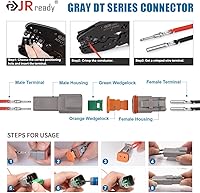 Vista 8 de JRready ST6339 Deutsch DT Conector 2 pines con herramienta de crimpado Deutsch (ACT-LY-16DT), conector DT gris de 2 pines (5 juegos), tamaño 16