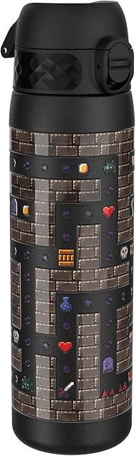 Ion8 Leak Proof Slim Water Bottle, Stainless Steel, Gamer, 600 ml 20 oz