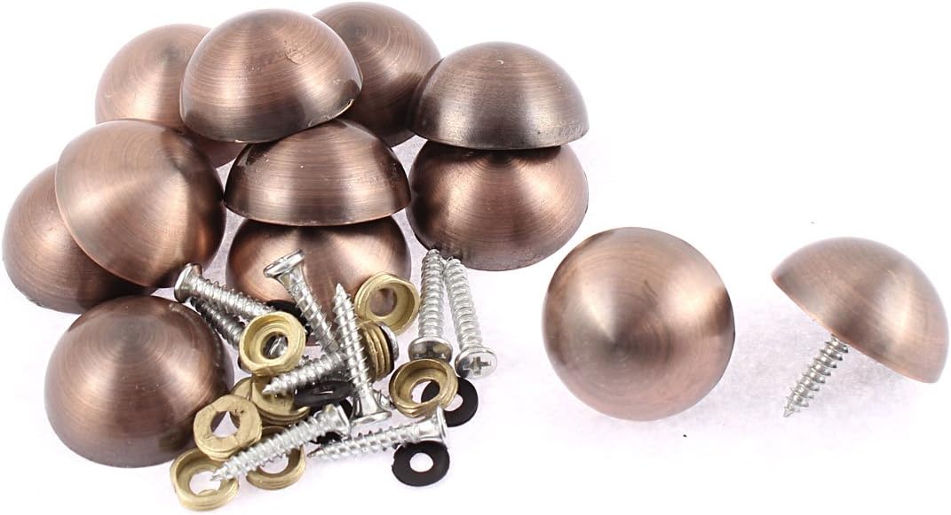 Wardrobe Door Quality Parts 27mm Diameter Semicircle Glass Mirror Screw Type Nail Decor 12pcs Model:36as317qo239