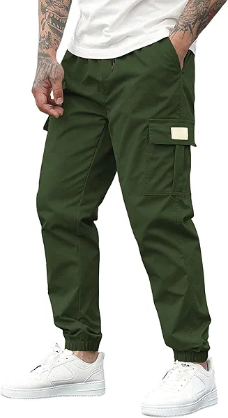 ZAFUL Mens Casual Cargo Pants Drawstring Hiking Outdoor Streetwear Track Joggers Sweatpants with Pockets
