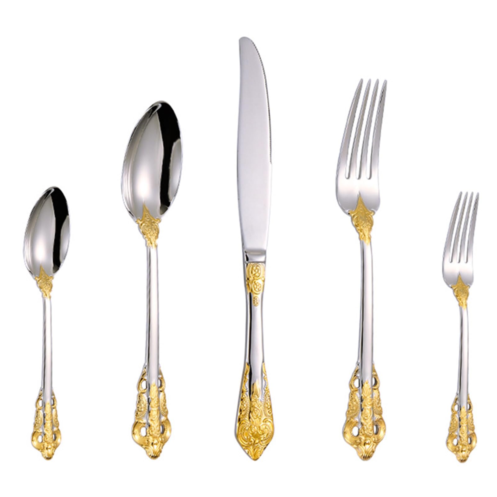 Silverware Set Flatware Set for Home Restaurant Tableware Eating Utensils Include Forks Knives Spoons Mirror Finish Mirror Polished
