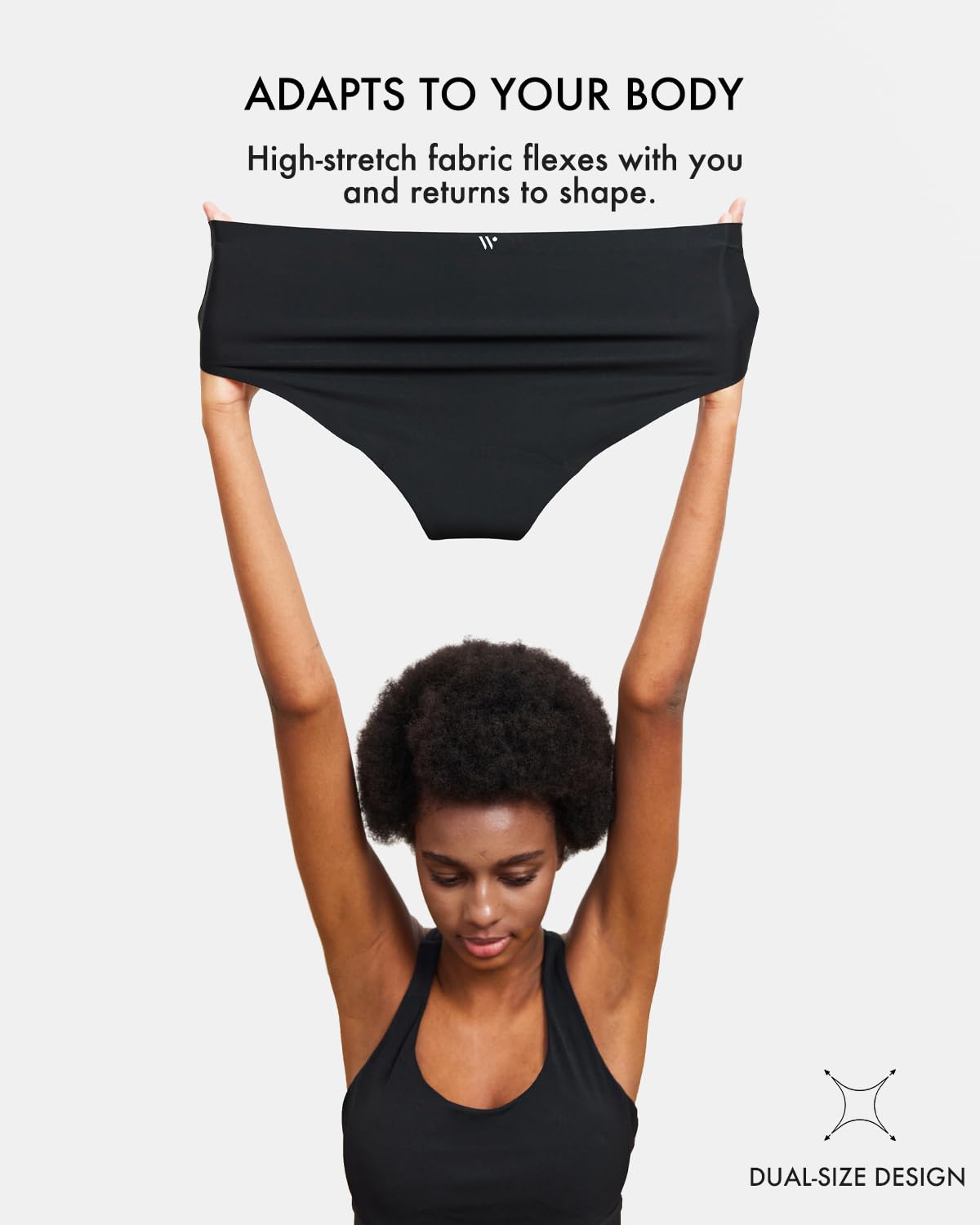 LEAKPROOF2.0 Ropa interior de bikini sin costuras para mujer | Las bragas pueden contener 4 tampones | Ropa interior sin fugas de incontinencia suave (L/XL, negro)