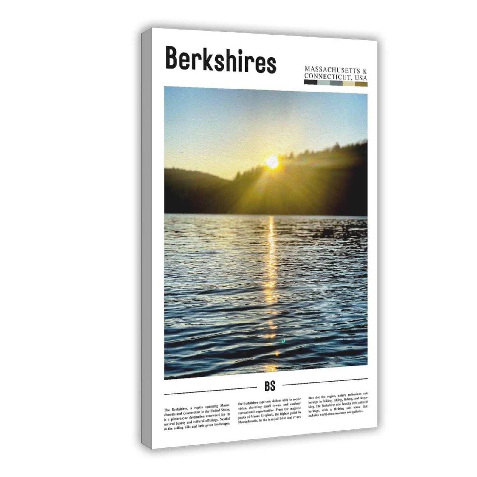 Wcyb Frame Berkshires Massachusetts & Connecticut The United States Of America Scenery Travel Prints Posters Canvas Deco Paintings Wall Art For Office Living Roo