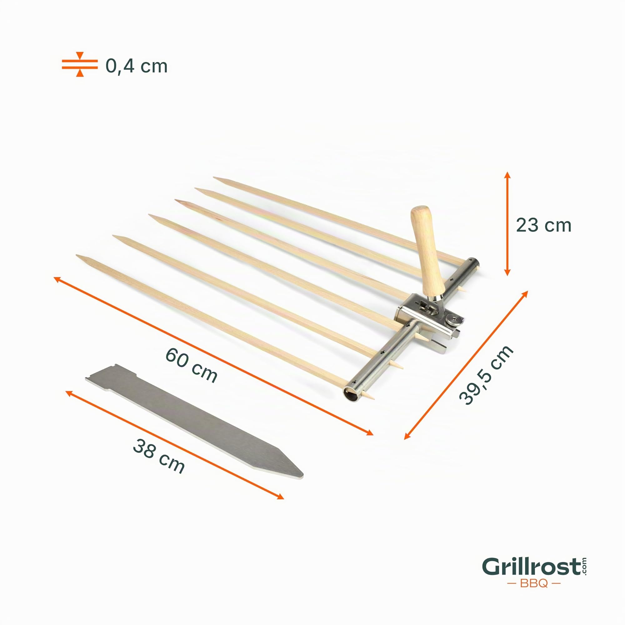 Grillrost.com Das Original Steckelfischhalter | Asado Grill| mit innovativer Höhenverstellung für Feuertonnen Feuerschalen & Kugelgrills