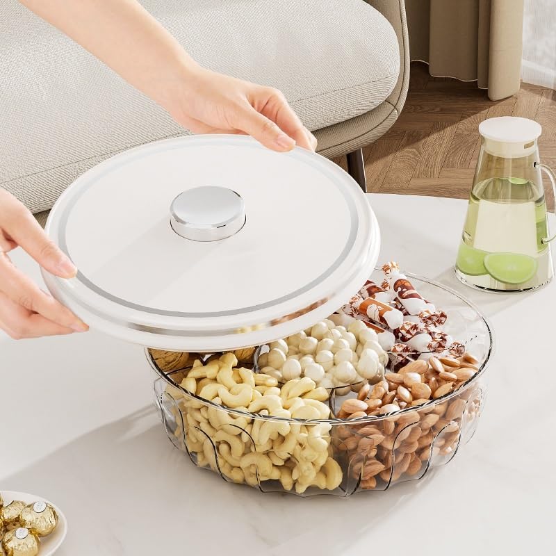 Luxury Home Living Room for Chinese New Year High end Press Nut Plate Candy Box Snack Storage image 4