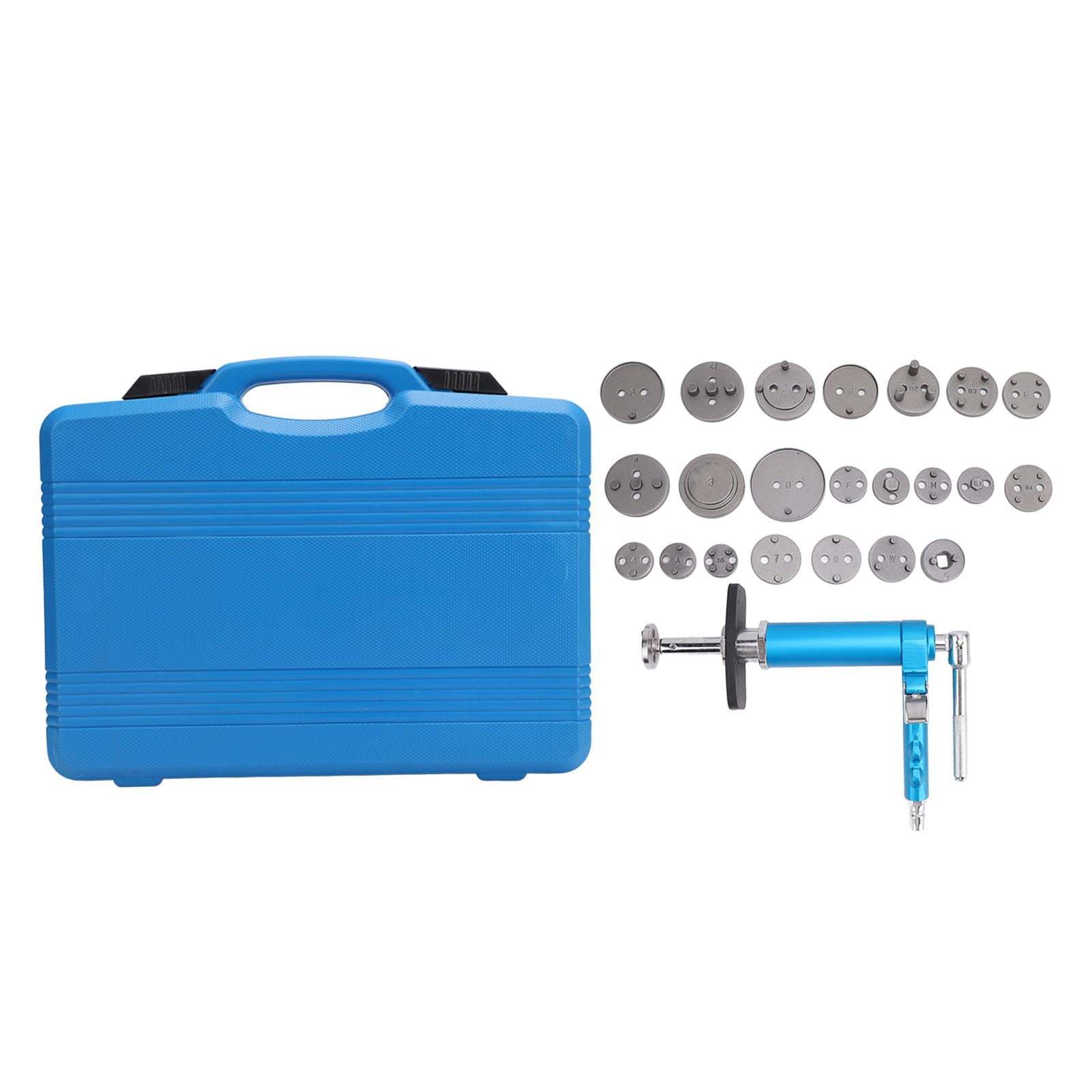 Dioche Rebobinado de Compresión, 24 Piezas, Herramienta de Pinza de Freno Neumática, Giratorio Profesional Universal, Juego de Herramientas de Retroceso de Pinza de Freno Motorizada, Kit Completo con