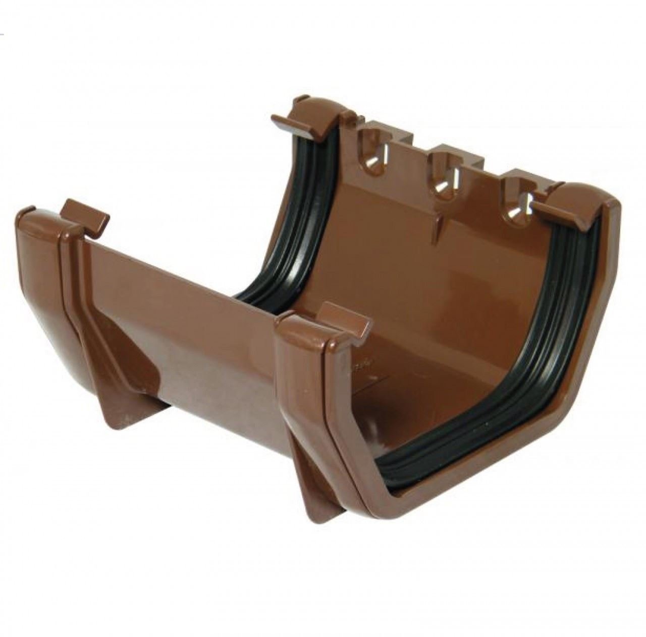 FLOPLAST 114mm Square Union Gutter Bracket - Brown - Pack of 2