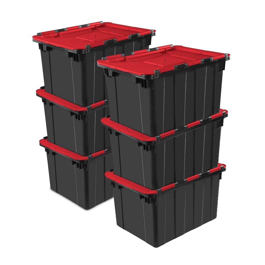Amazon.com - Sterilite 6-Pack 12 Gallon Hinged Lid Amazon.com - Sterilite 6-Pack 12 Gallon Hinged Lid
