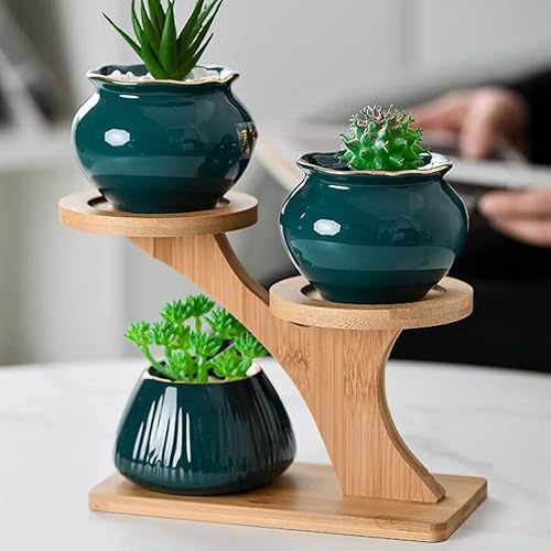 Miniatura 3 de DOITOOL Estante de exhibición de flores pequeñas multicapa, decoración de mesa, mini decoración, soportes para suculentas de mesa de 3 niveles,