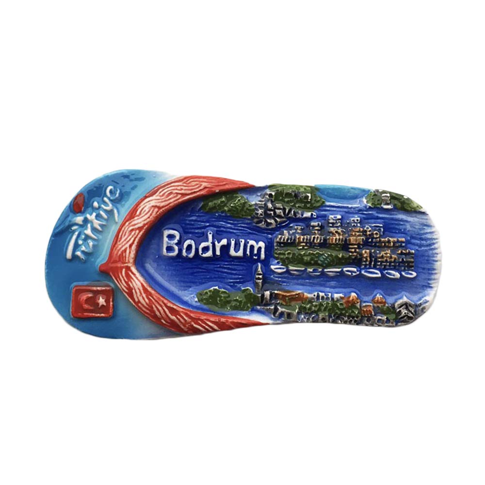 Wedarego Bodrum 3D Slipper Turkey Refrigerator Fridge Magnet Tourist Souvenirs Handmade Ceramics Craft Magnetic Stickers Home Kitchen Decoration Travel Gift