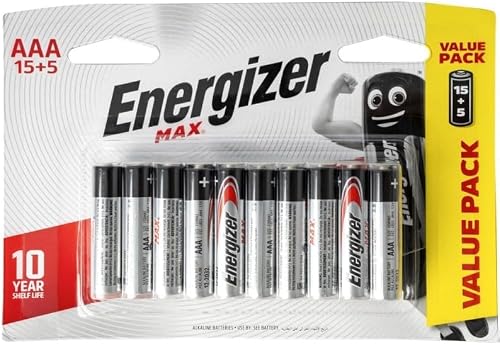 Energizer Max AAA Alkaline Battery 20-Piece Set