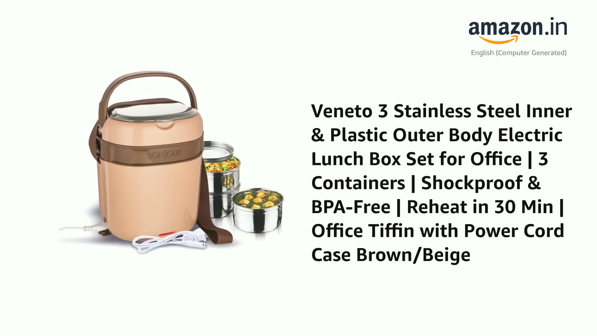 Buy Veneto 3 Stainless Steel Inner & Plastic Outer Body Electric