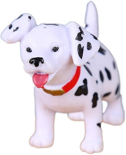 Miniatura 5 de 6 piezas de lindos mini animales de perro, figuras en miniatura de dálmata para pasteles, decoración para cupcakes, jardín de hadas, paisaje de