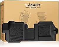 Vista 13 de LASFIT Alfombra de maletero en elastómero termoplástico para camioneta para todo tipo de clima, forro de carga, ajuste personalizado, negro