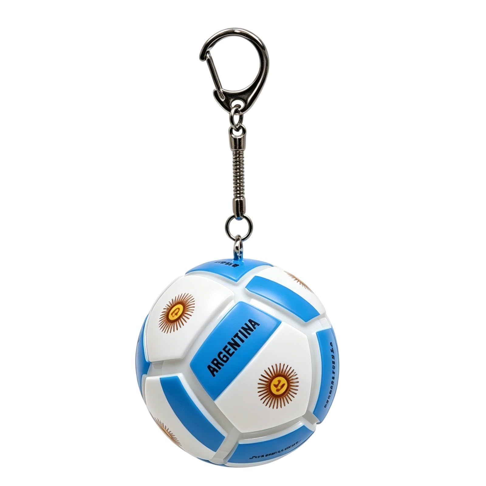 Bgdhinkt Soccer Ball Fidget Keychain, Football Shaped Clicker Stress Relief Toy with Country Flag Patterns, Portable Fidget Toy Keyring for Fans (A-3)