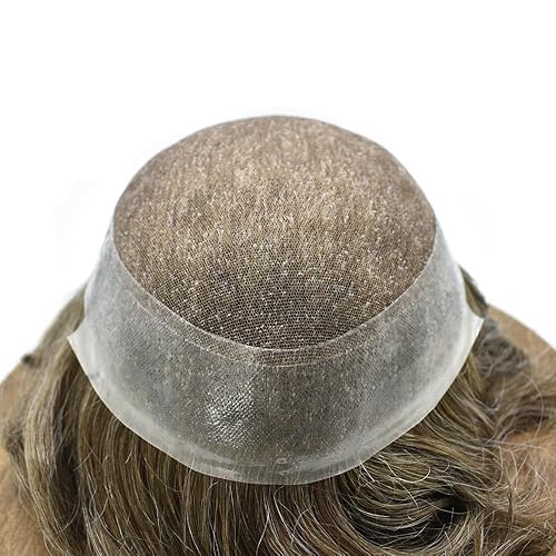 Miniatura 7 de Sistema de reemplazo de piezas de cabello humano de encaje francés para hombre, postizos invisibles de poliuretano natural para hombres, protesis