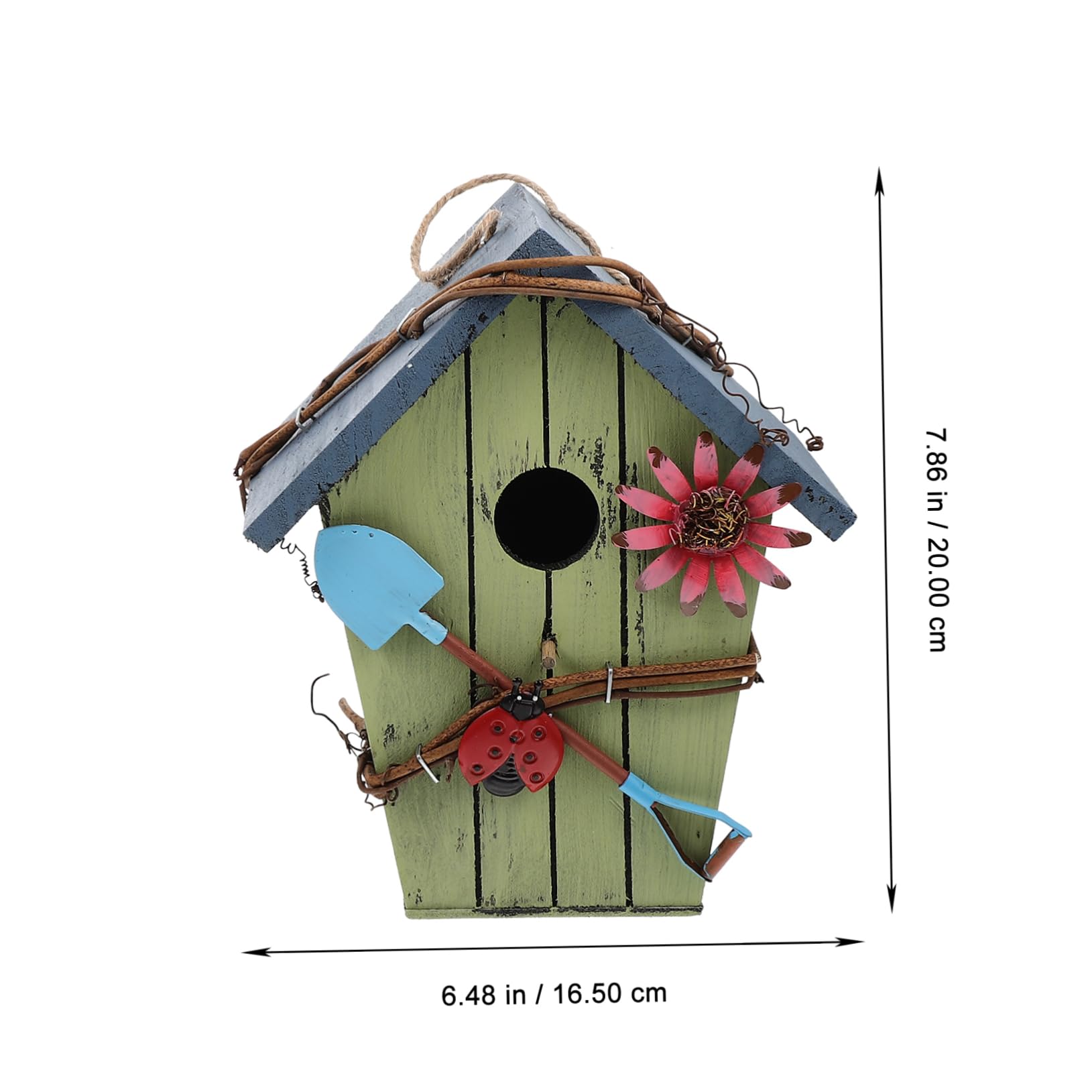 Toyvian 2piezas Casitas para Pájaros De Madera Natural Nido Colgante Asa para Jardín Hogar para Pájaros Decoración para Jardín