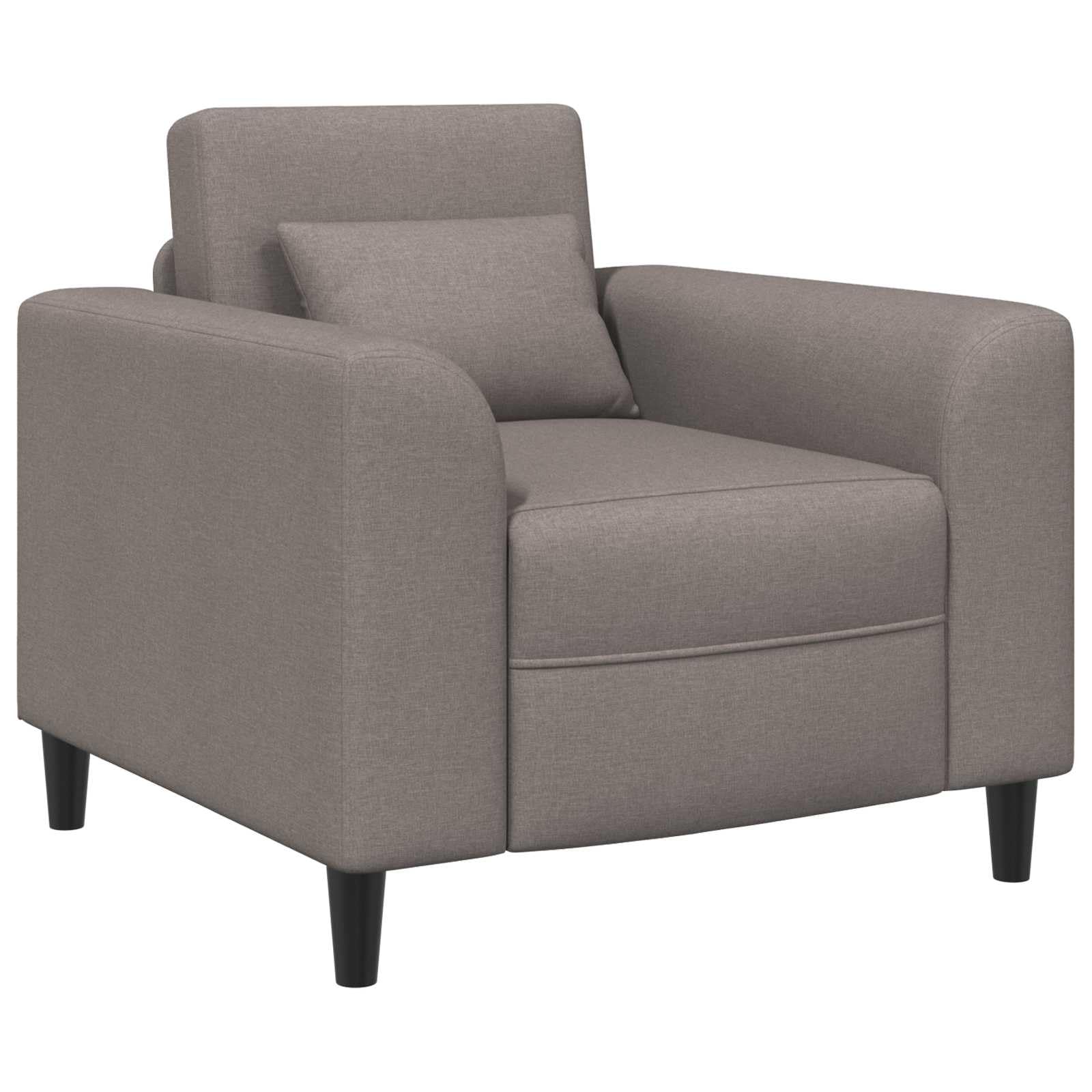 Poltrona in tessuto talpa moderna con braccioli larghi 90x88x85 cm