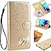 Produktbild Bling Magnetische Flip Wallet für Samsung S21 Ultra,Girl Colorful Modisch Slim Soft Bookstyle Leather Stand Funktion Leder Hülle Cover Glitzer Love