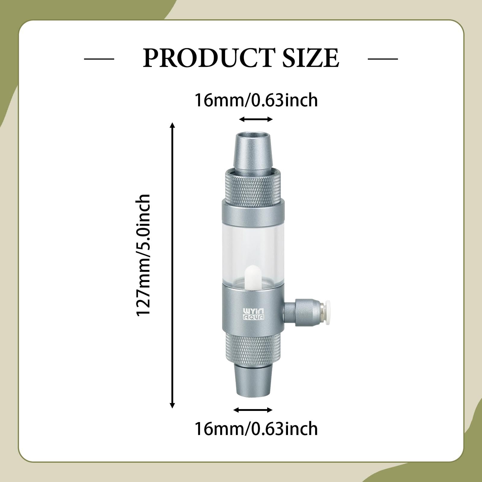 Diffuseur de CO2 en Acrylique avec Compteur de Bulles et Clapets Anti-Retour, Régulateur Multifonctionnel, Compteur de Bulles de CO2 pour Aquarium, Wy500116