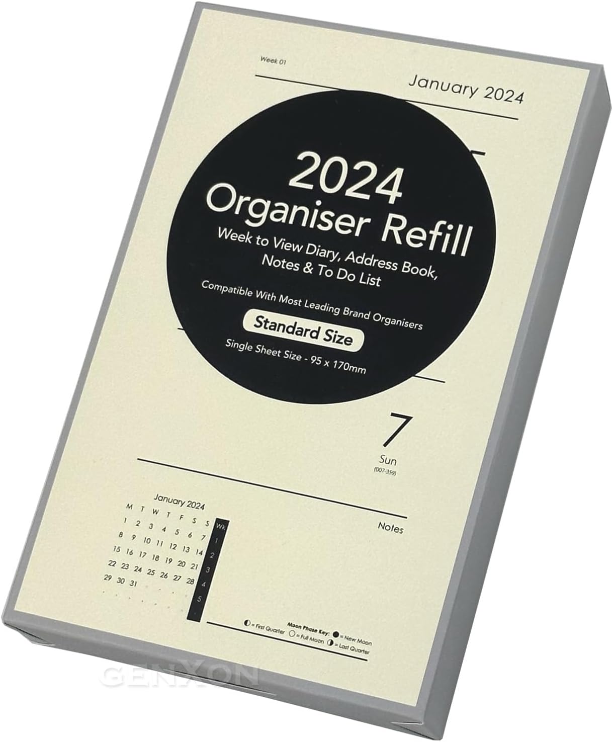 2024 Diary Organiser Refill A6 Pocket Size Diary, Week to View, Address