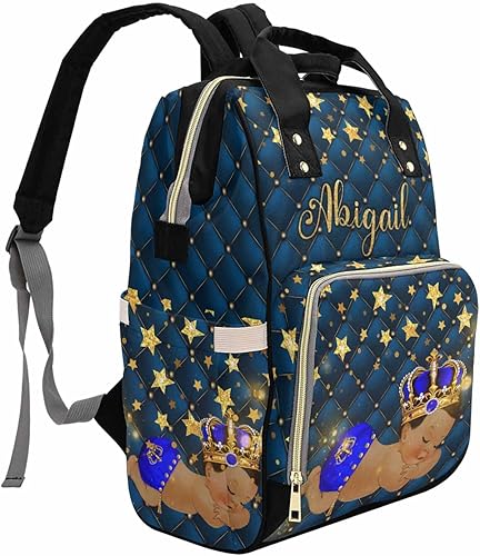 Miniatura 4 de M YESCUSTOM Mochila de pañales con nombre personalizado, mochila de lactancia personalizada para mamá, mochila de viaje personalizada para mamá,