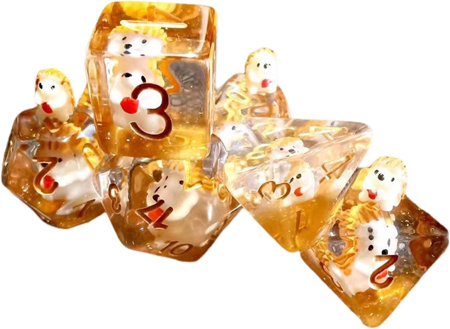 BNF® 7Pcs Acrylic Polyhedral Dices Set D8 D10 D12 D20 for DND Math Teaching|Toys & Hobbies | Games | Role Playing Games | Accessories