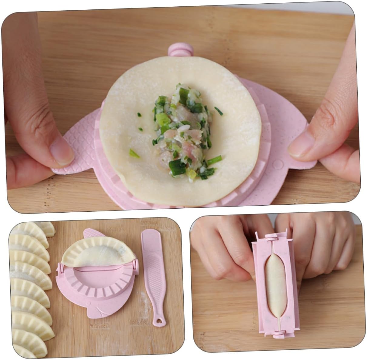 2Pcs Wheat Straw Ravioli Press Tool Set for Kitchen Dumpling Making