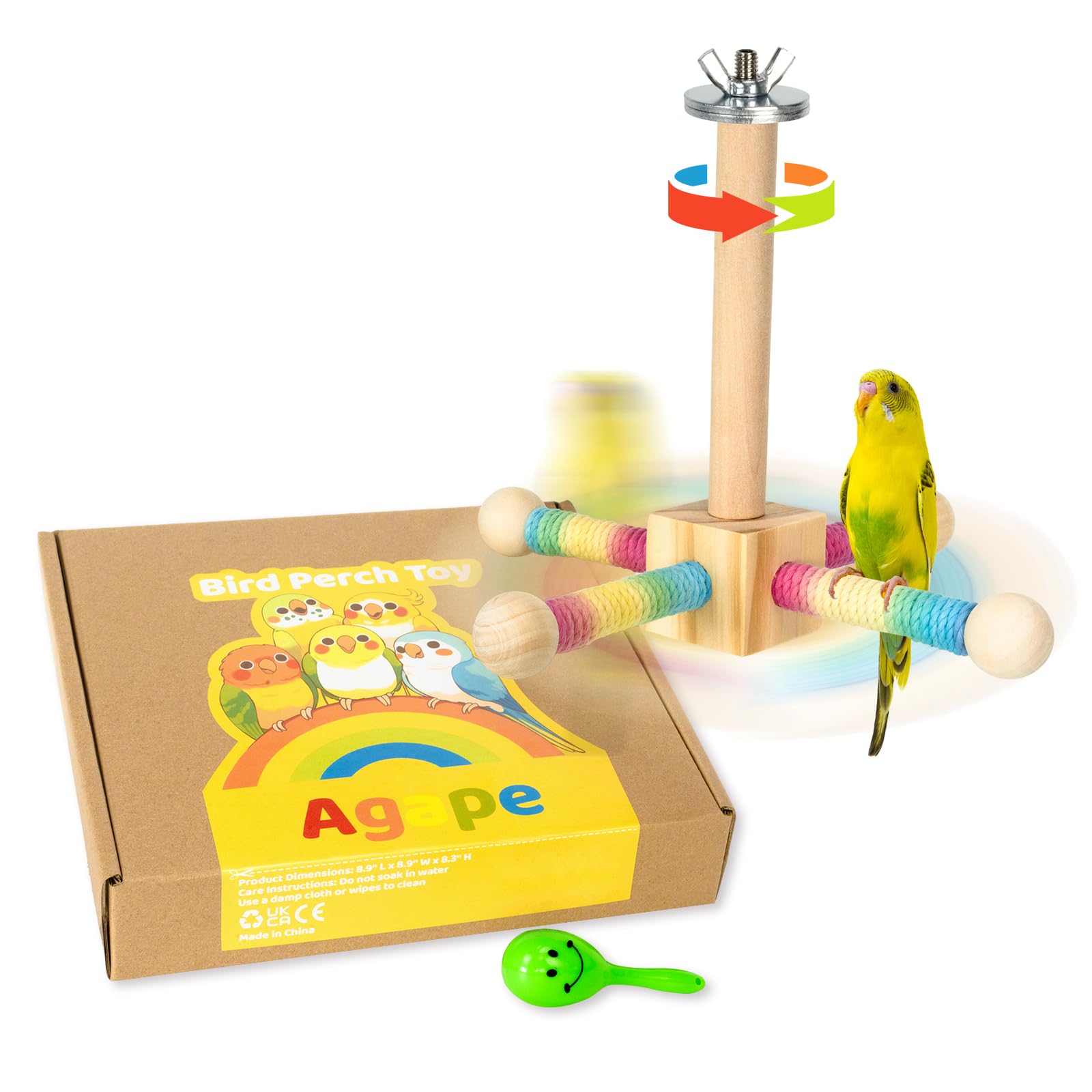 Agape 360° Interactive Rotating Perch