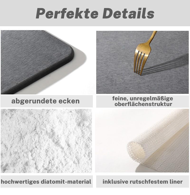 Sneldrogende stenen badmat - 80x50 cm - Antislip douchemat voor een