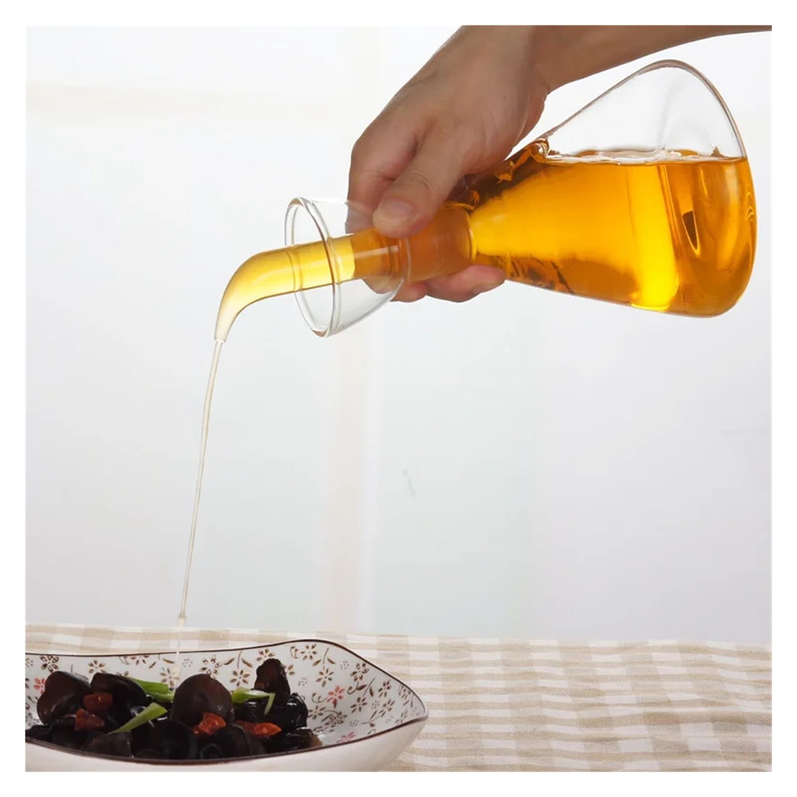Glas Olkannchen fur Essig Sojasauce Gewurze, auslaufsicher | Fur Ol, Essig, Sojasauce und Gewurze in der Kuche(500ml)