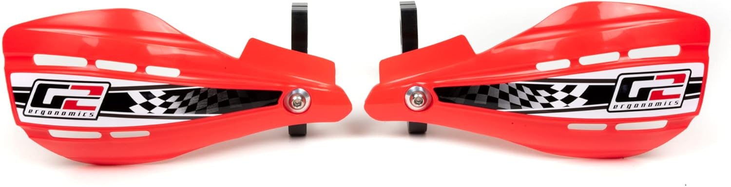 G2 Ergonomics Moto Handguards - Flag Style with Aluminum Mounts (Red)
