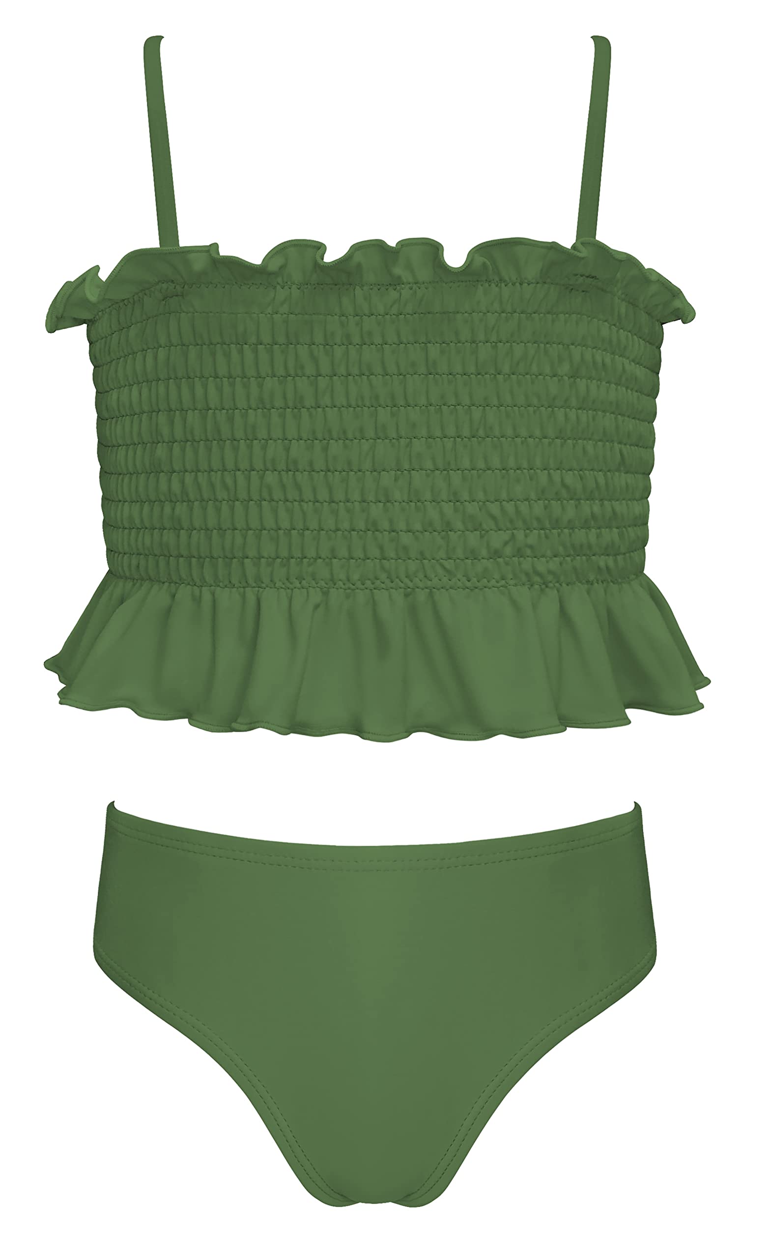 SHEKINI Niñas Bikini De 2 Piezas con Volantes Bandeau Trajes De BañO Estampado De Flores Bikini De Playa Cintura Baja Bikini Fondos Lindos Trajes De BañO