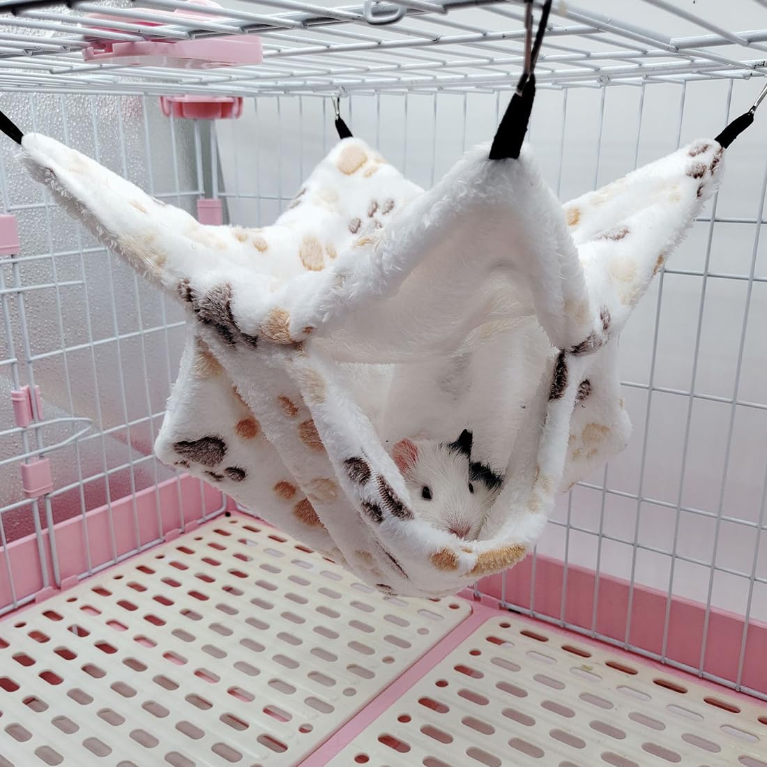 WeddHuis 1 Pièce Hamac pour Cobaye pour Ratons laveurs Petits Animaux Doux Chaud Flocon de Laine Animaux de Compagnie Accessoire de Cage Hamac pour Petits Animaux pour Dormir Hamster (Étoile)