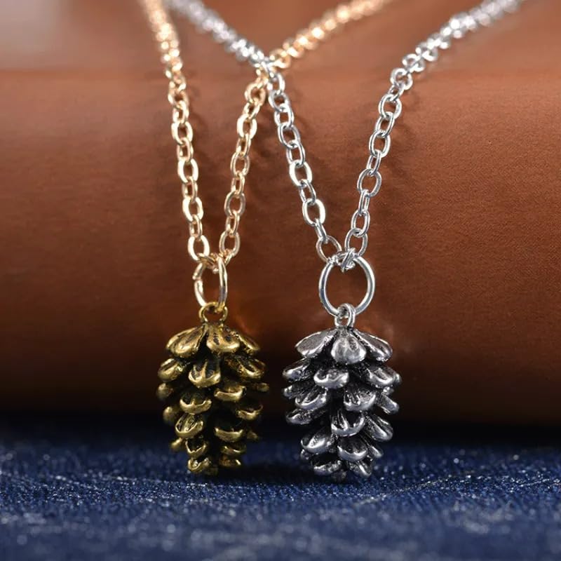 925 Sterling Silver Vintage Pinecone Necklace For Women Men - Pine Cone Charms Pine Cone Necklace Jewelry Gifts For Women Men Pinecone Acorn Pendant Necklace With Chain2