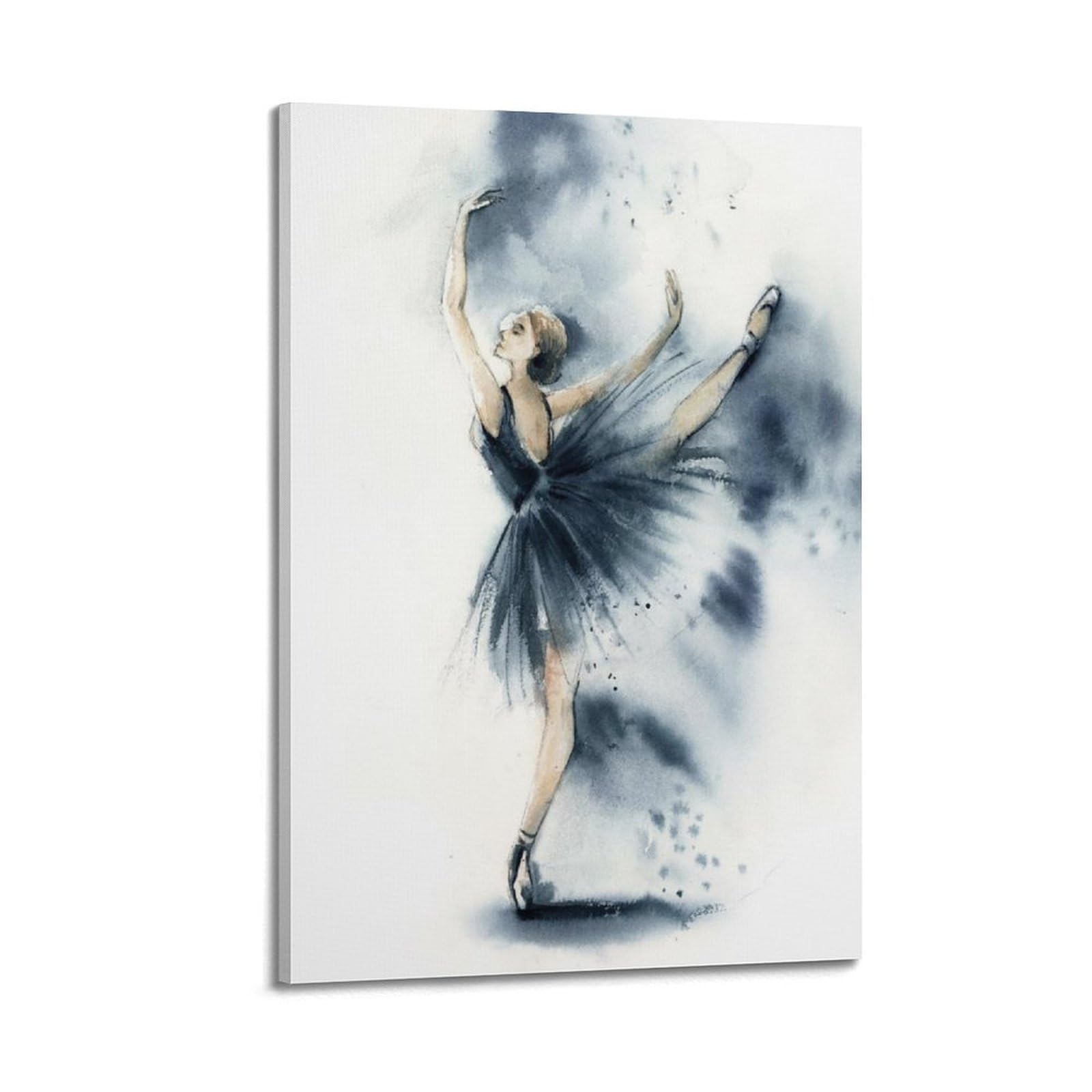 Poster aquarelle bleue ballerine WIZIGM 30x45cm