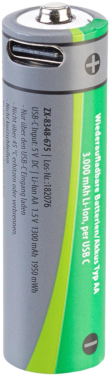 tka Köbele Akkutechnik Batterien USB: 16er-Set wiederaufladbare High-Capacity-Batterien Typ AA, 3.000mWh (Akkus Aa, Akku USB, RC)