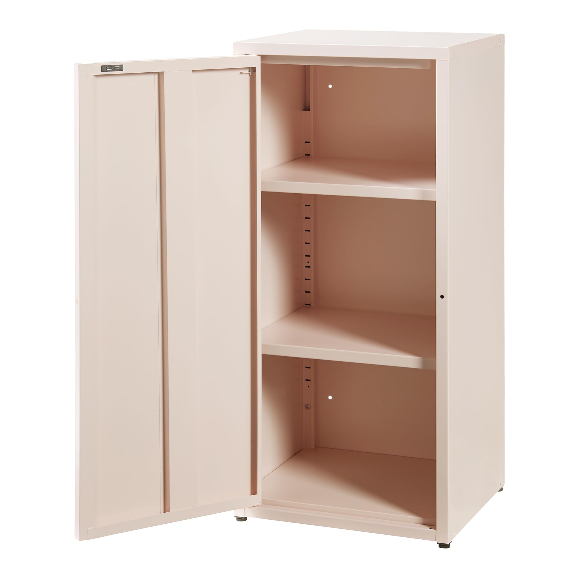 [en.casa] Armario de Oficina Burlöv Archivador de Estudio con 2 Estantes Regulables en Altura Mueble de Oficina con 1 Puerta y 3 Compartimentos Acero 88 x 40 x 35 cm - Rosa