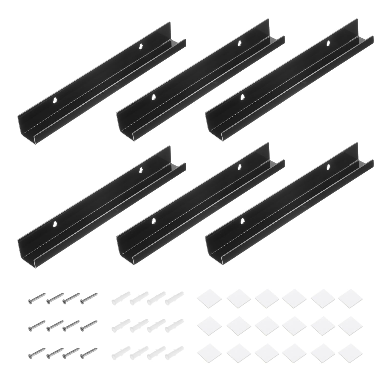 MECCANIXITY Soporte de pared acrílico para discos de vinilo de 15 pulgadas, estantes flotantes para pared, hogar, oficina, tienda, negro, paquete de 6