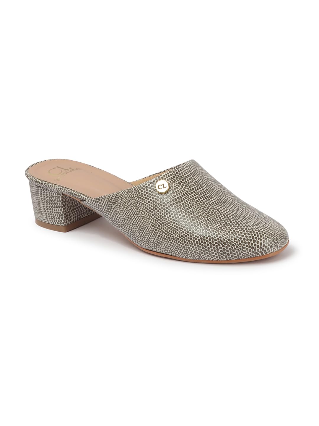 Women's Square Toe Chic Animal Print Block Heel Mules-image-49