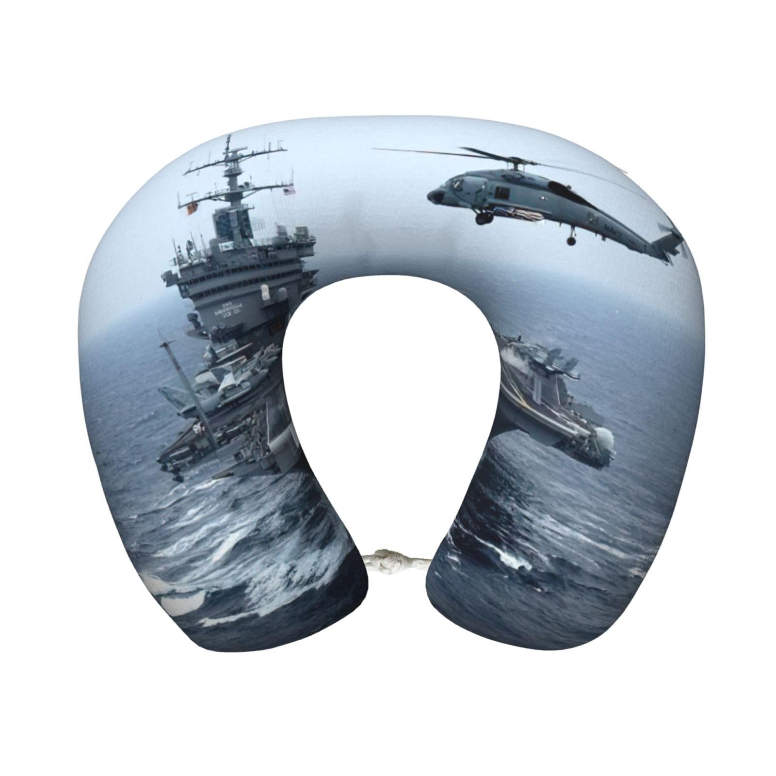 yagDAA Aircraft Carrier Print U-Shape Travel Neck Pillows Memory Foam Neck Pillow For Airplane Car Office Sleeping Rest