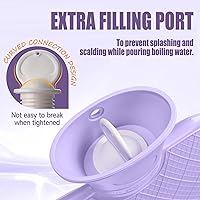 Vista 3 de FORICOM Botella de agua caliente, 2L, retención de calor de 6 horas, almohadilla térmica de PVC, fácil de usar, bolsa caliente para calambres, rosa