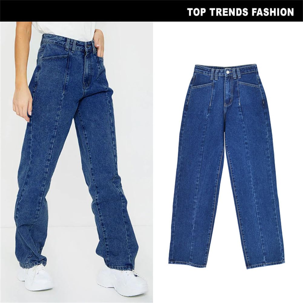 Pantalones De Mezclilla Sueltos Y Rectos para Mujer, Pantalones, Pantalones Picantes para Niña, Talla Grande
