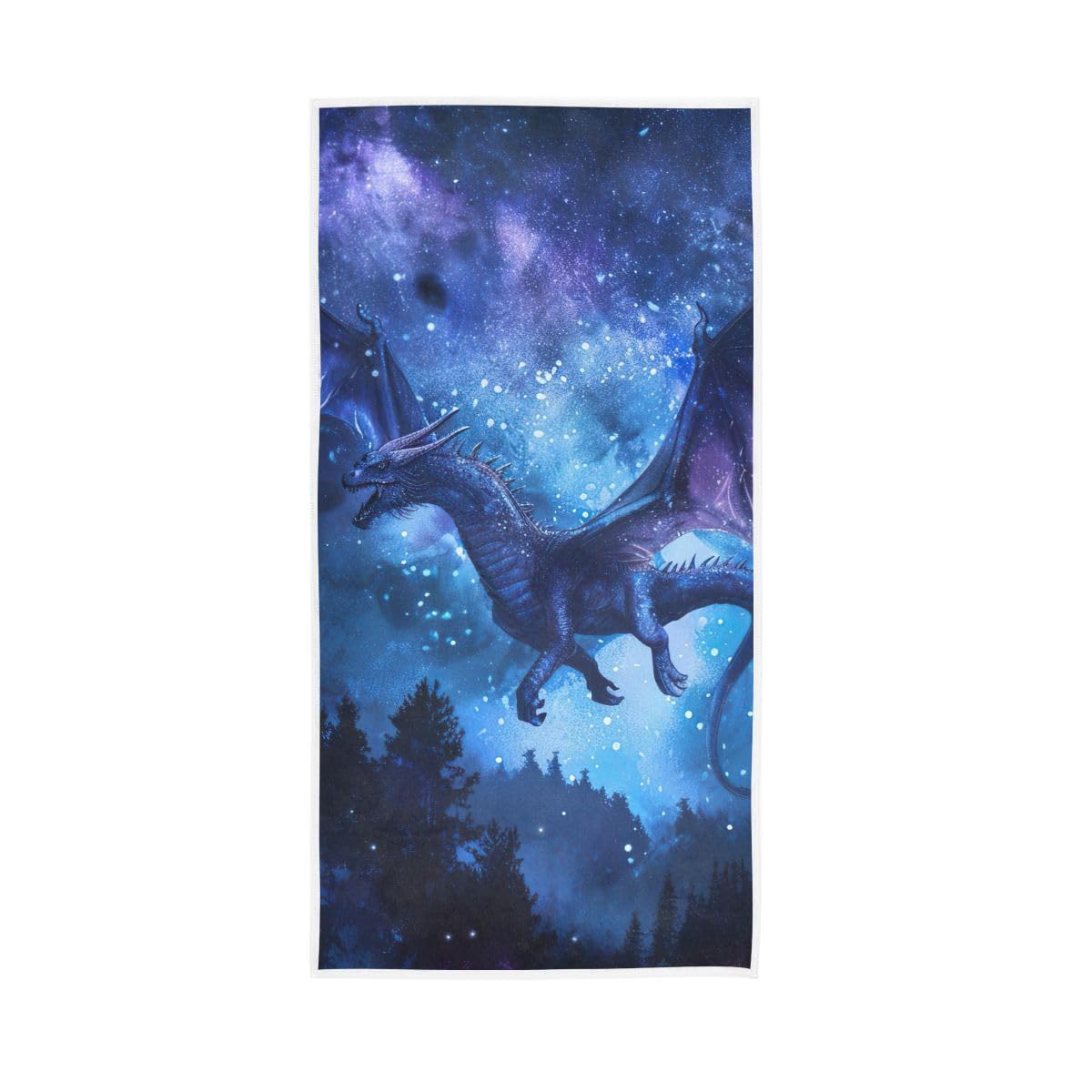 HUYGD Dragon Flying at Night Hand Towels, Multipurpose Cotton Hand Towels for Hand, Face, Hair, Bath 15 x 30 Inches