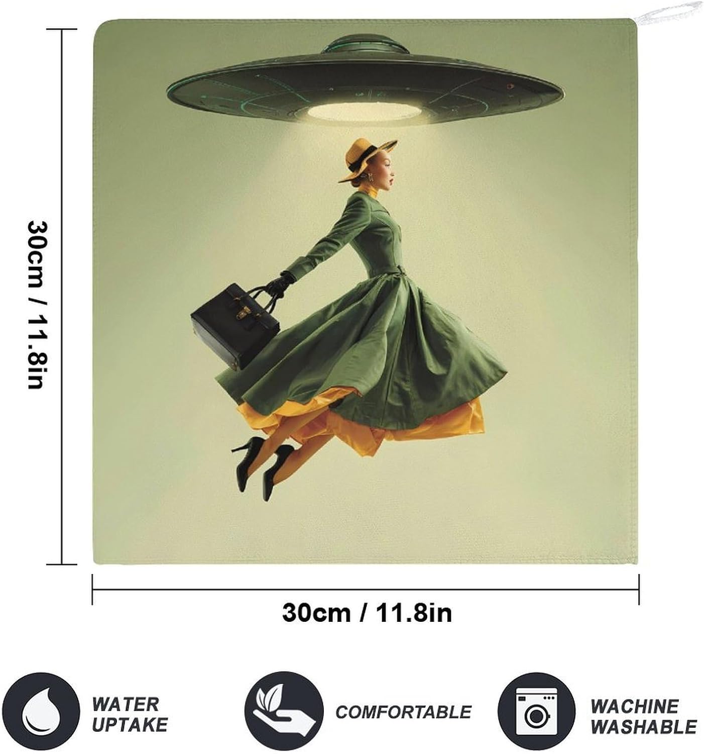 Alienes Abductions Print Hand Towels for Bathroom Handkerchief | Absorbent,with Hanging Loop,Kitchen Towels,for Home Hotel,Soft