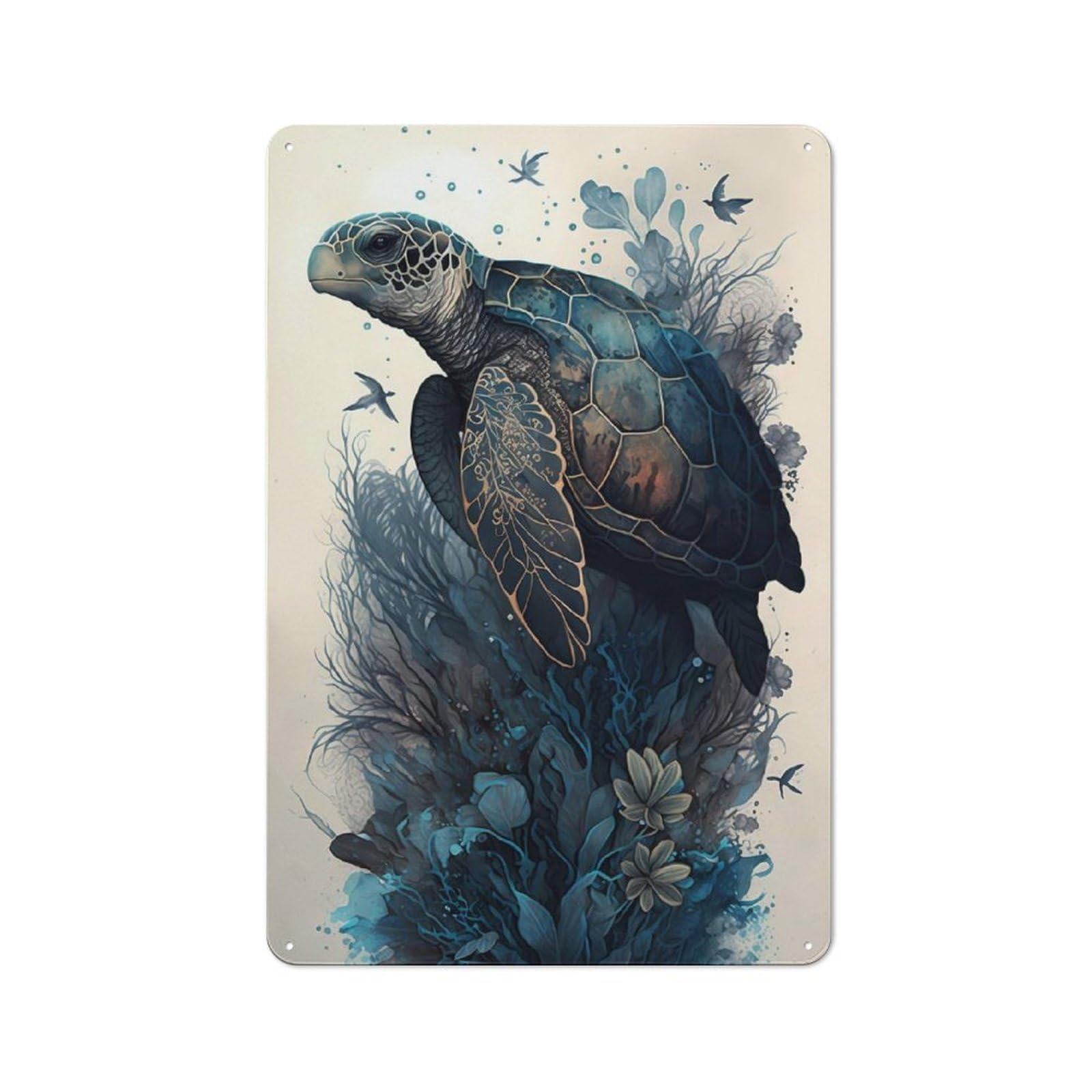 Vintage Turtle Mythical Vintage Metal Sign 30x20cm, Pub Wall Decor for Cafe, Pub, Workshop Or Home Bar