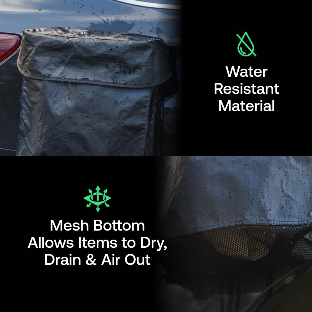 Luno - Bolsa de Almacenamiento magnética para Equipos y Zapatos, Resistente al Agua, fijación magnética, Fondo de Malla de Secado rápido | Instalación rápida y fácil | Ideal para Calzado, Negro