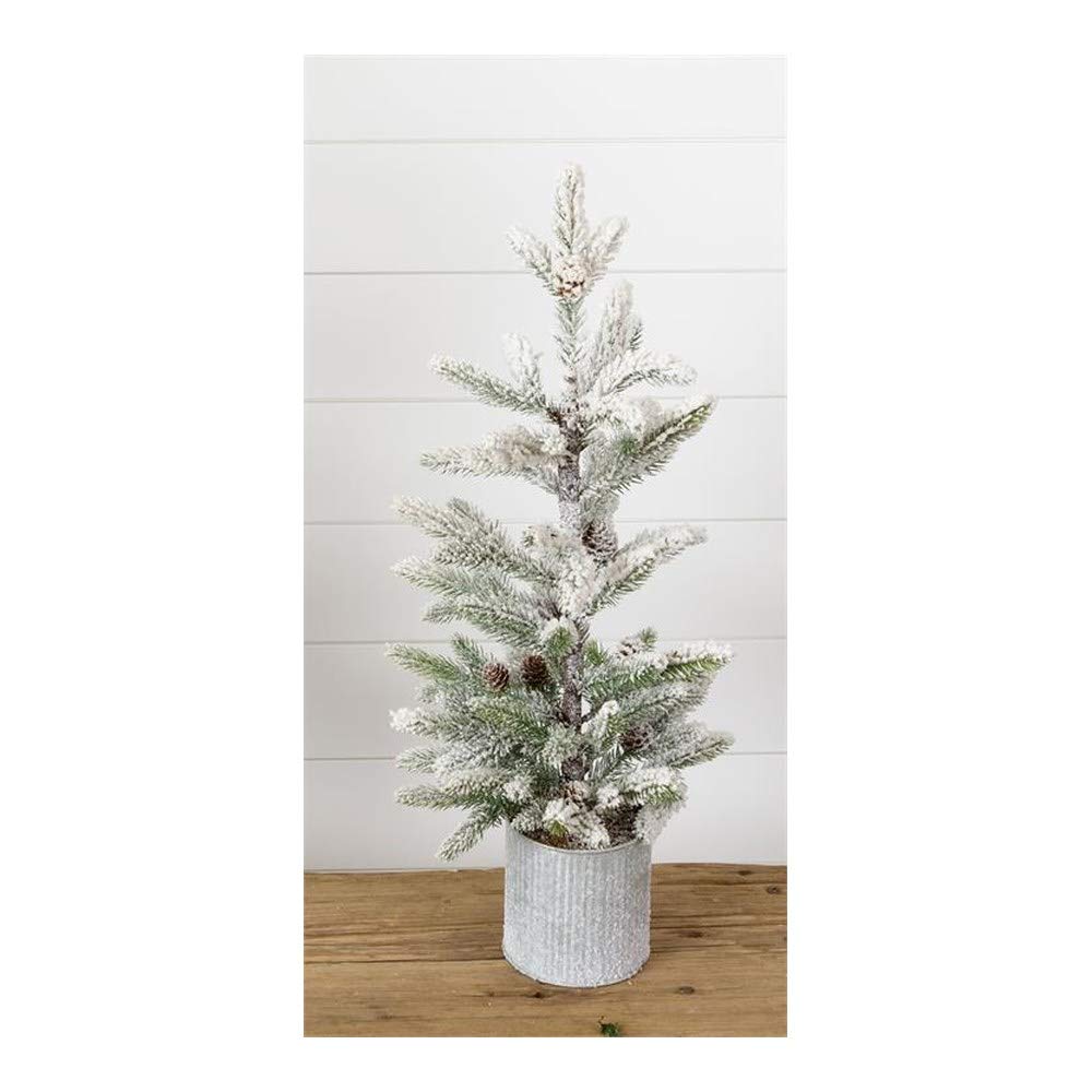 Your Heart's DelightFlocked Pine in Metal Pot, 26 Inches