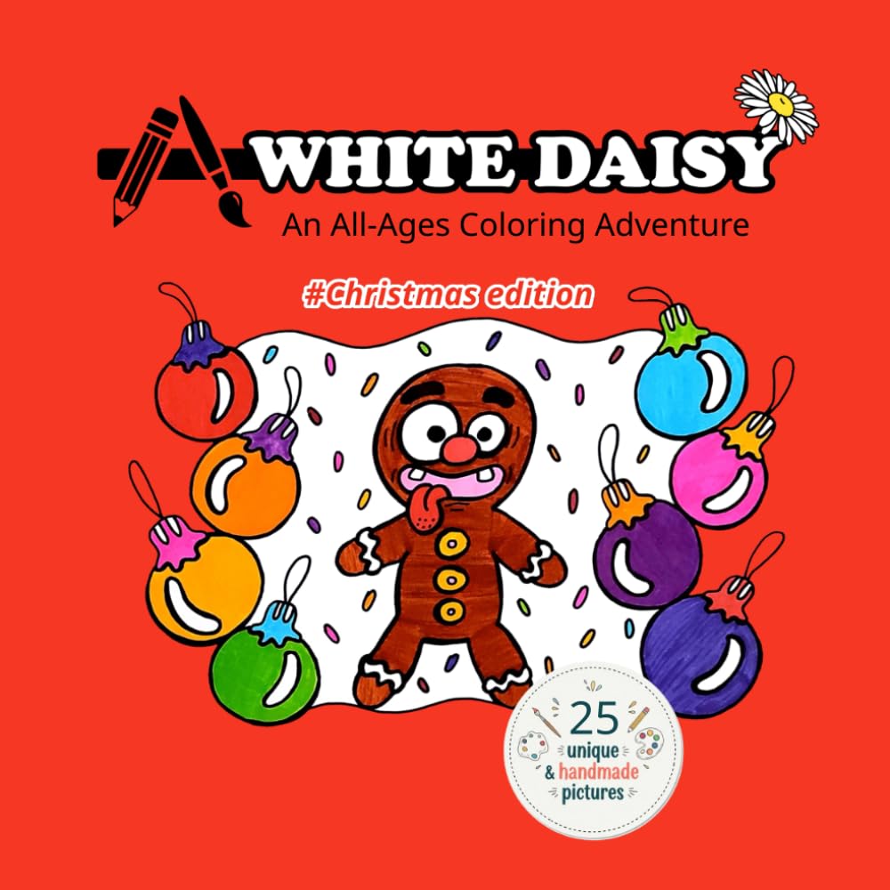 An All-Age Coloring Adventure #25 unique, hand-drawn Christmas and winter-themed illustrations